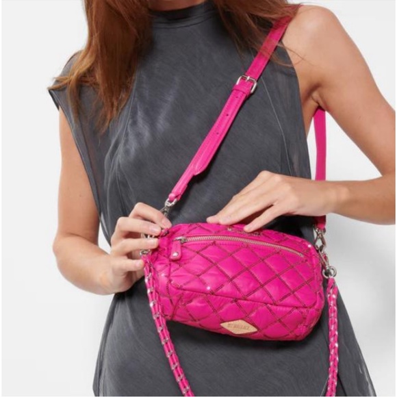 MZ Wallace Mini Crosby Bright Fuchsia with Sequins - Picture 3 of 8